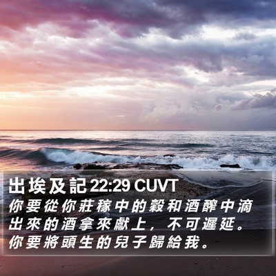 出 埃 及 記 22:29 CUVT Bible Verse Image