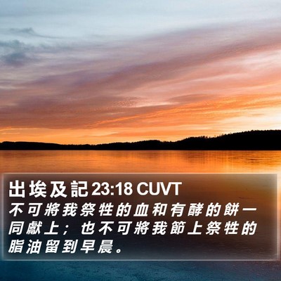 出 埃 及 記 23:18 CUVT Bible Verse Image