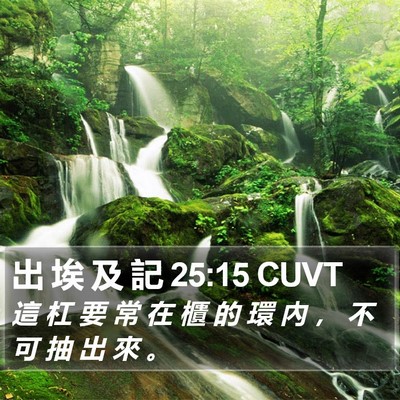 出 埃 及 記 25:15 CUVT Bible Verse Image