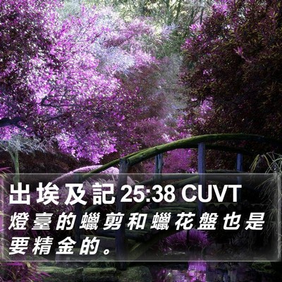 出 埃 及 記 25:38 CUVT Bible Verse Image