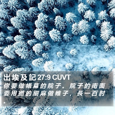 出 埃 及 記 27:9 CUVT Bible Verse Image