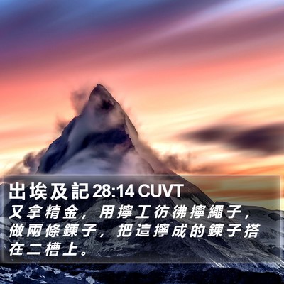 出 埃 及 記 28:14 CUVT Bible Verse Image