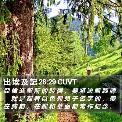 出 埃 及 記 28:29 CUVT Bible Verse Image