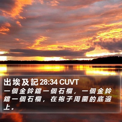 出 埃 及 記 28:34 CUVT Bible Verse Image