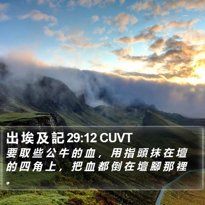 出 埃 及 記 29:12 CUVT Bible Verse Image