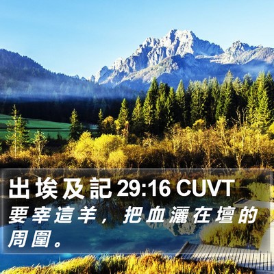 出 埃 及 記 29:16 CUVT Bible Verse Image
