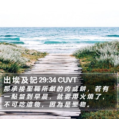 出 埃 及 記 29:34 CUVT Bible Verse Image