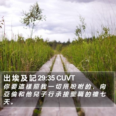 出 埃 及 記 29:35 CUVT Bible Verse Image