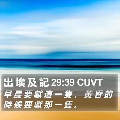 出 埃 及 記 29:39 CUVT Bible Verse Image