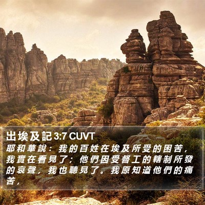 出 埃 及 記 3:7 CUVT Bible Verse Image
