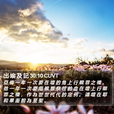 出 埃 及 記 30:10 CUVT Bible Verse Image