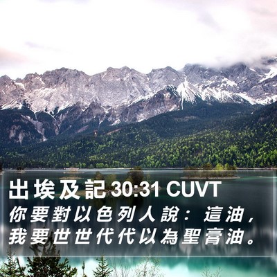 出 埃 及 記 30:31 CUVT Bible Verse Image