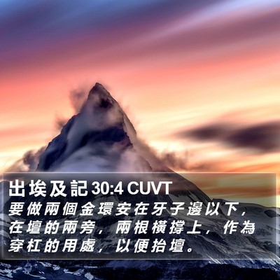 出 埃 及 記 30:4 CUVT Bible Verse Image