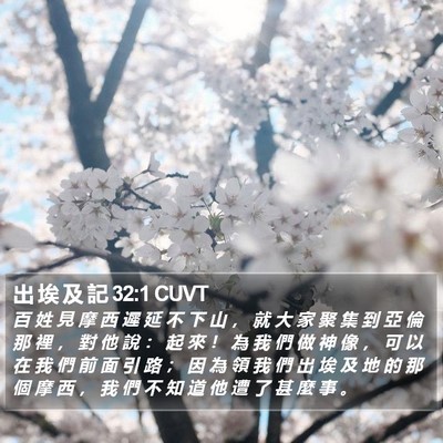 出 埃 及 記 32:1 CUVT Bible Verse Image