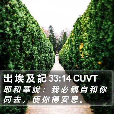 出 埃 及 記 33:14 CUVT Bible Verse Image