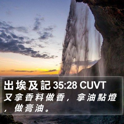 出 埃 及 記 35:28 CUVT Bible Verse Image