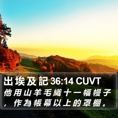 出 埃 及 記 36:14 CUVT Bible Verse Image