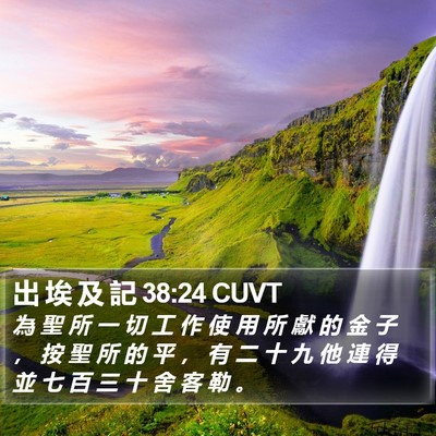 出 埃 及 記 38:24 CUVT Bible Verse Image