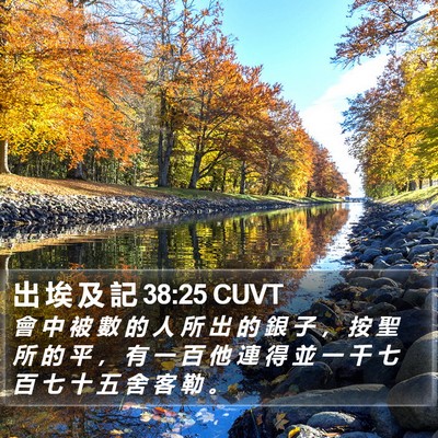 出 埃 及 記 38:25 CUVT Bible Verse Image