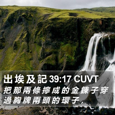 出 埃 及 記 39:17 CUVT Bible Verse Image