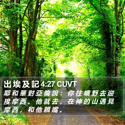 出 埃 及 記 4:27 CUVT Bible Verse Image
