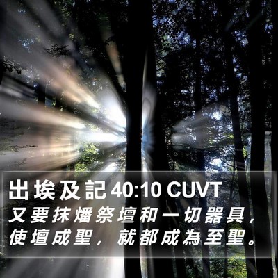 出 埃 及 記 40:10 CUVT Bible Verse Image