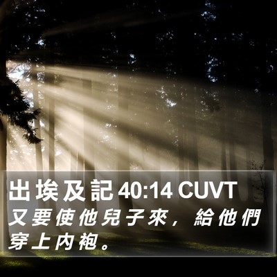 出 埃 及 記 40:14 CUVT Bible Verse Image