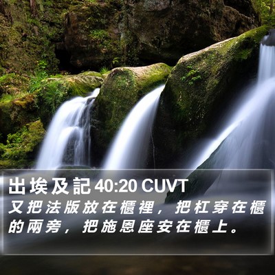 出 埃 及 記 40:20 CUVT Bible Verse Image