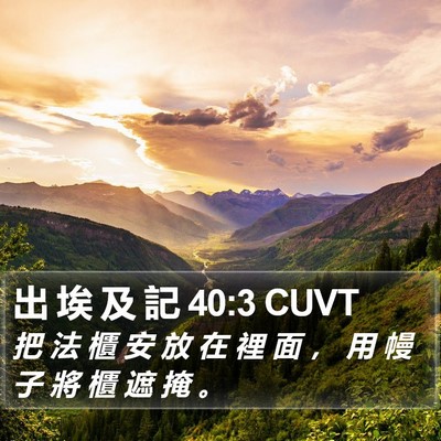 出 埃 及 記 40:3 CUVT Bible Verse Image
