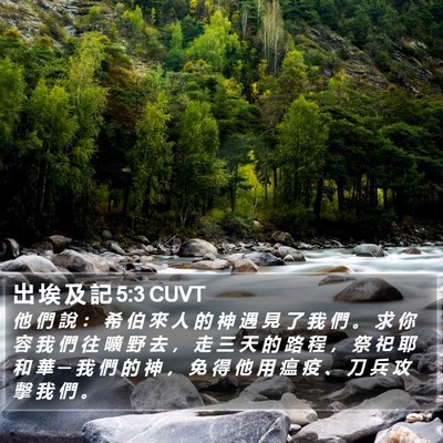 出 埃 及 記 5:3 CUVT Bible Verse Image