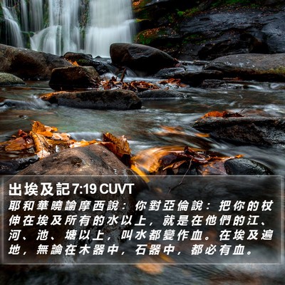 出 埃 及 記 7:19 CUVT Bible Verse Image