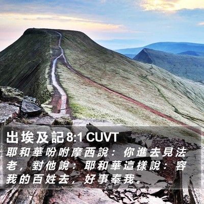 出 埃 及 記 8:1 CUVT Bible Verse Image