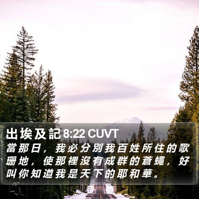 出 埃 及 記 8:22 CUVT Bible Verse Image