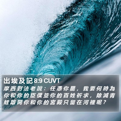 出 埃 及 記 8:9 CUVT Bible Verse Image