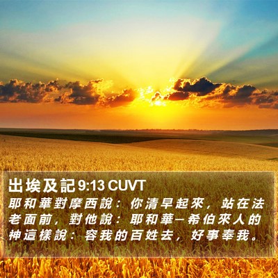 出 埃 及 記 9:13 CUVT Bible Verse Image
