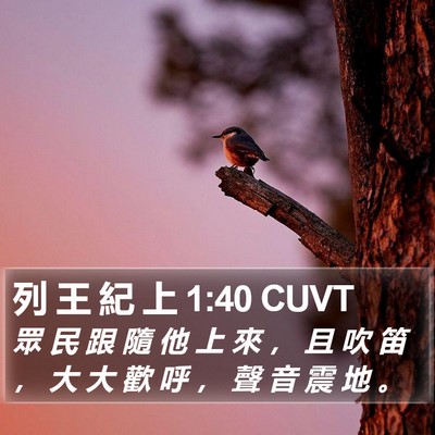 列 王 紀 上 1:40 CUVT Bible Verse Image