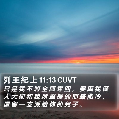 列 王 紀 上 11:13 CUVT Bible Verse Image