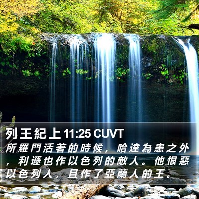 列 王 紀 上 11:25 CUVT Bible Verse Image