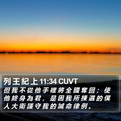 列 王 紀 上 11:34 CUVT Bible Verse Image