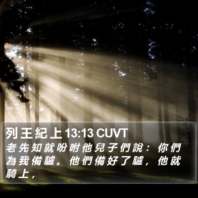 列 王 紀 上 13:13 CUVT Bible Verse Image