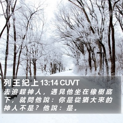 列 王 紀 上 13:14 CUVT Bible Verse Image