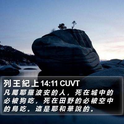 列 王 紀 上 14:11 CUVT Bible Verse Image