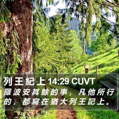 列 王 紀 上 14:29 CUVT Bible Verse Image
