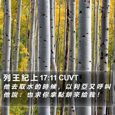 列 王 紀 上 17:11 CUVT Bible Verse Image