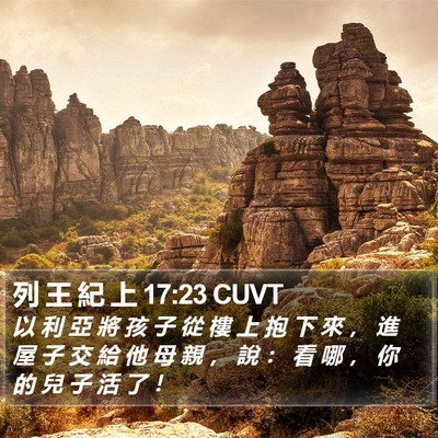列 王 紀 上 17:23 CUVT Bible Verse Image