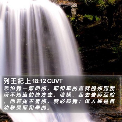 列 王 紀 上 18:12 CUVT Bible Verse Image