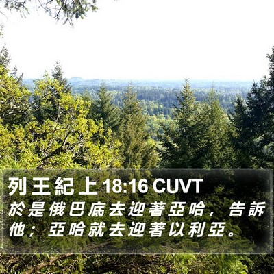 列 王 紀 上 18:16 CUVT Bible Verse Image