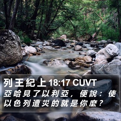 列 王 紀 上 18:17 CUVT Bible Verse Image