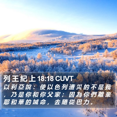 列 王 紀 上 18:18 CUVT Bible Verse Image