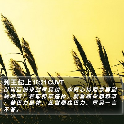 列 王 紀 上 18:21 CUVT Bible Verse Image